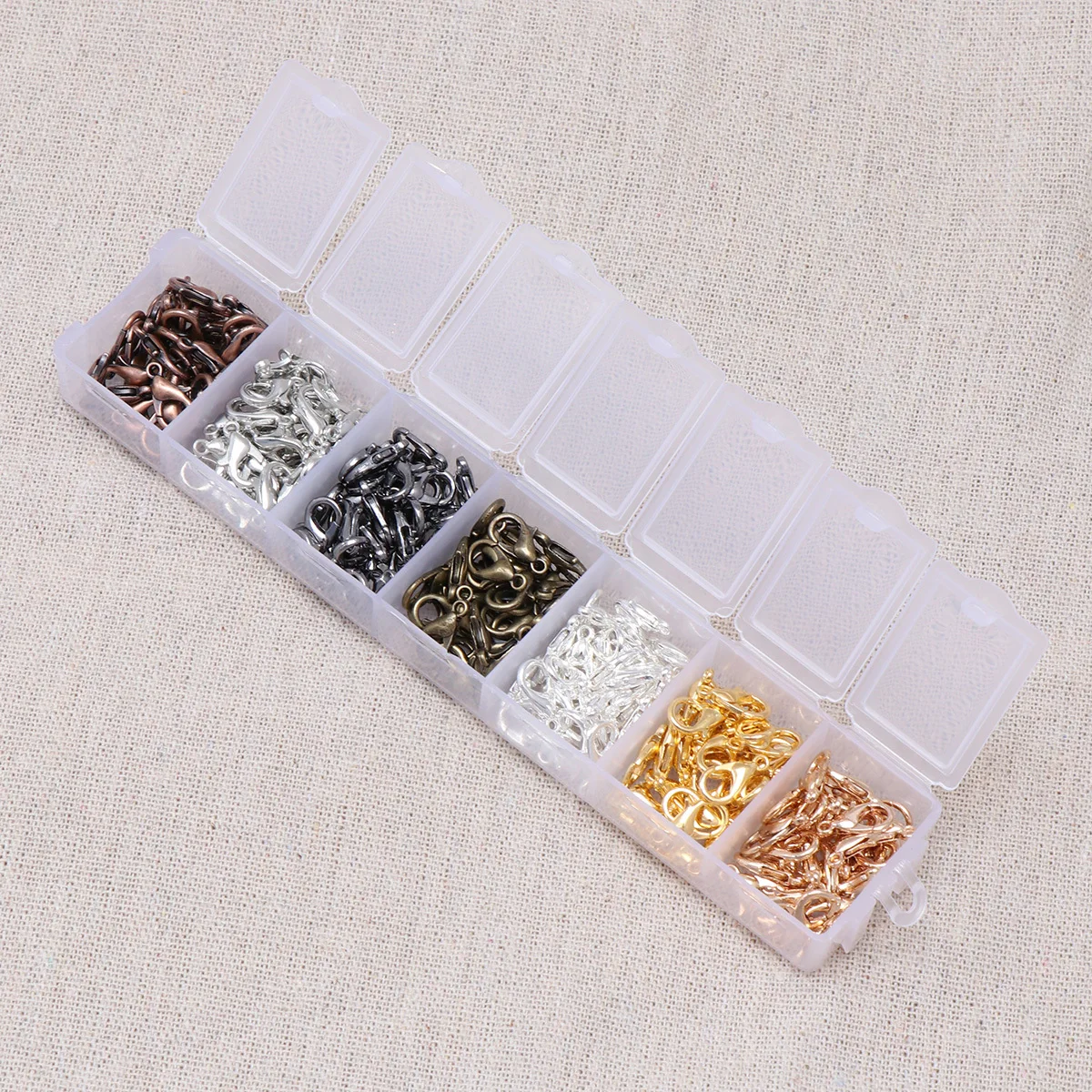 

Набор для изготовления украшений: 210 шт. застежек-лобстеров, аксессуаров для ожерелий и браслетов, практичный органайзер, комплект для рукоделия с бусинами