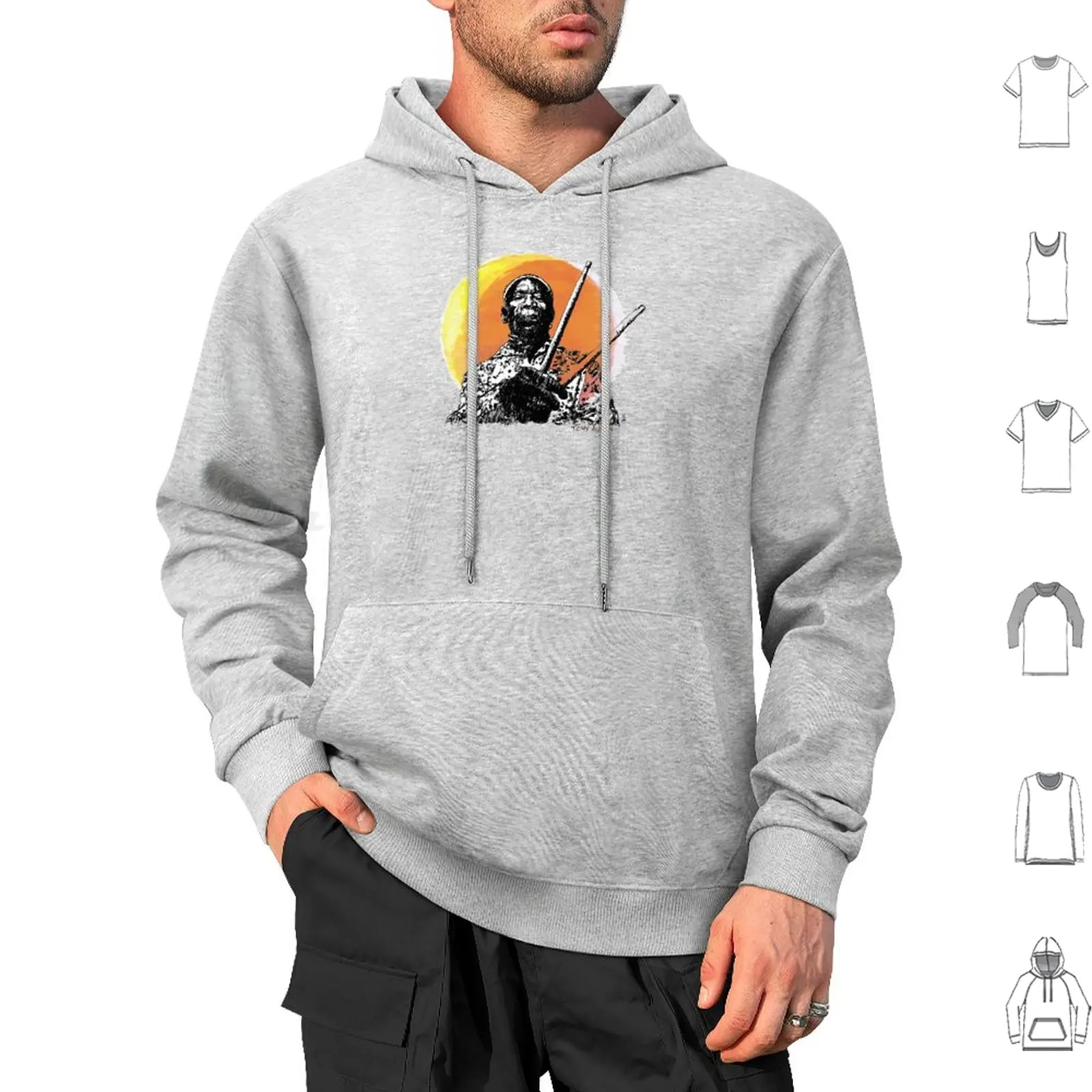 Afrobeat Drummer Hoodies Long Sleeve Tony Allen Drummer Afrobeat