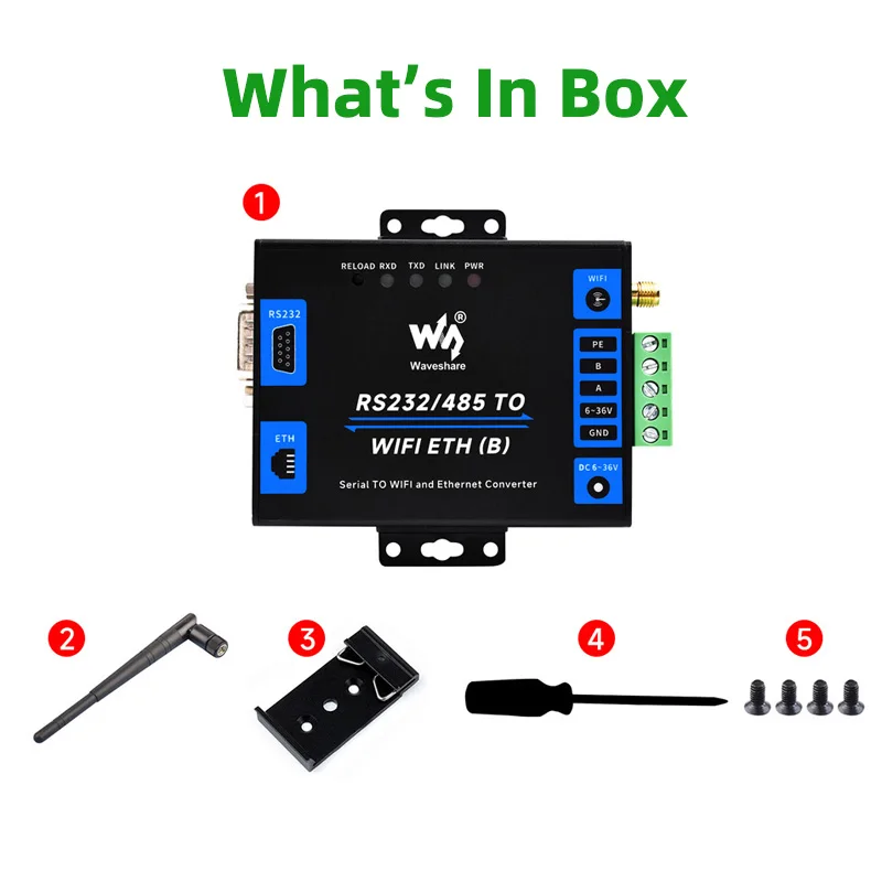 Industrial Grade Serial Server RS232/485 To WiFi Ethernet Modbus MQTT Gateway Metal Case Optional PoE