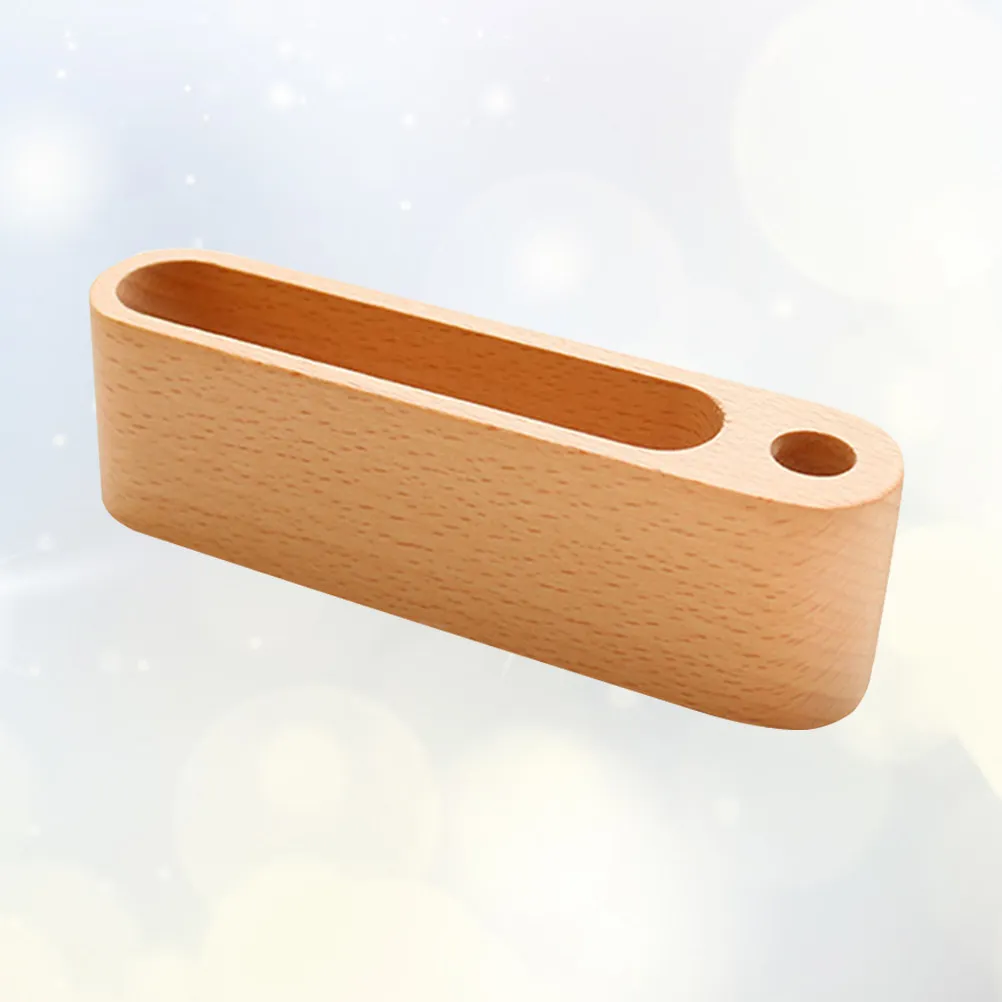 

1Pcs Wooden Desktop Holder Organizer Thick Pen Stand for Wedding Party Office Desk Display Name Card Menu Photo Holder Khaki