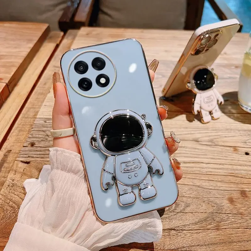 

Cute Astronaut Foot Stand Phone Case For Oneplus 13R 5G ACE 5 Pro 13 R Soft Plating Holder Cover for Oneplus ACE 5 Pro 13R 5G 5