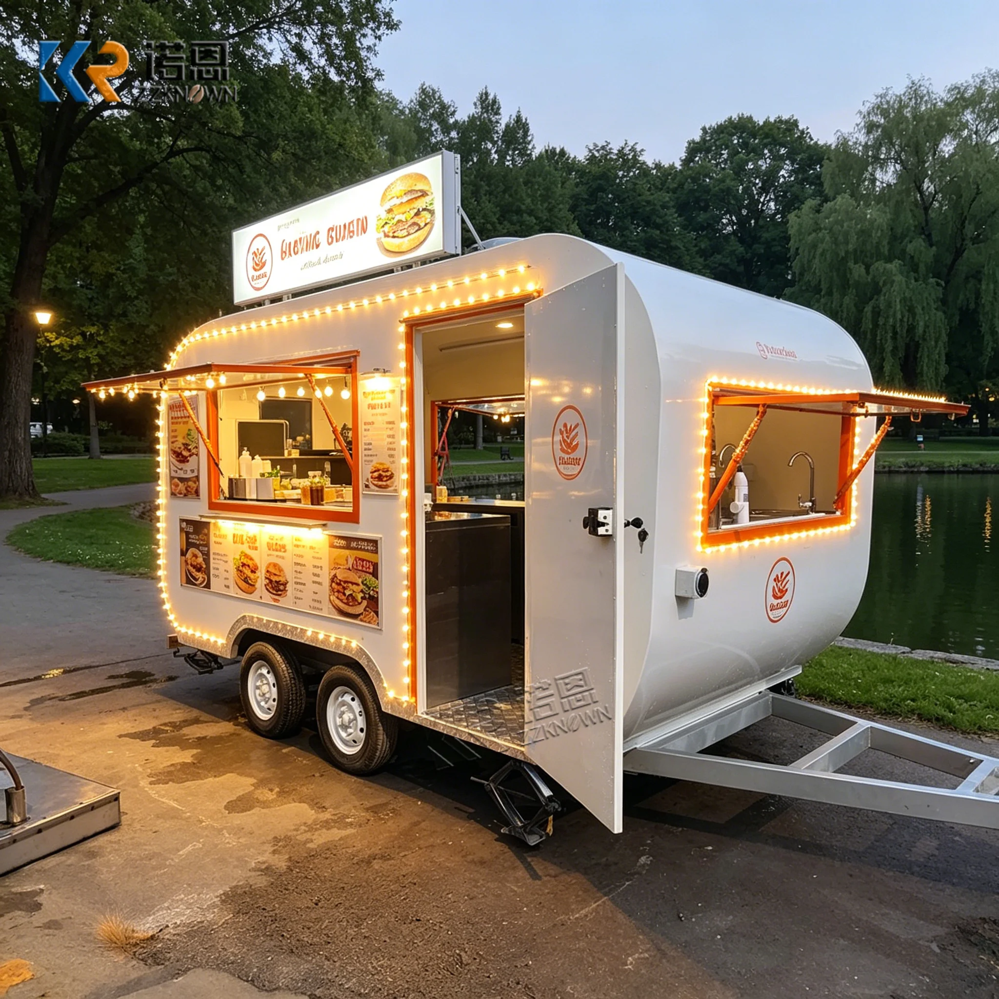 

Luxury Fast Food Truck Fully Equipped Food Truck Trailer Outdoor Open Food Trailer for Outdoor Catering Events