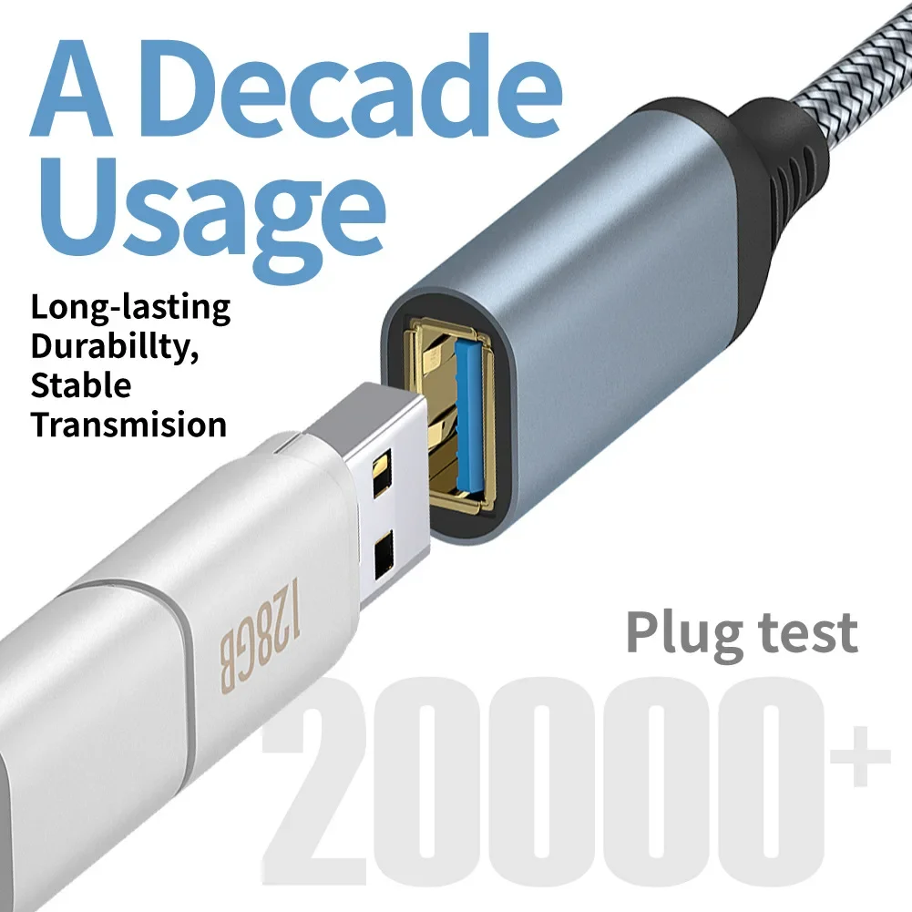 USB-удлинитель с нейлоновой оплеткой, 5 Гбит/с