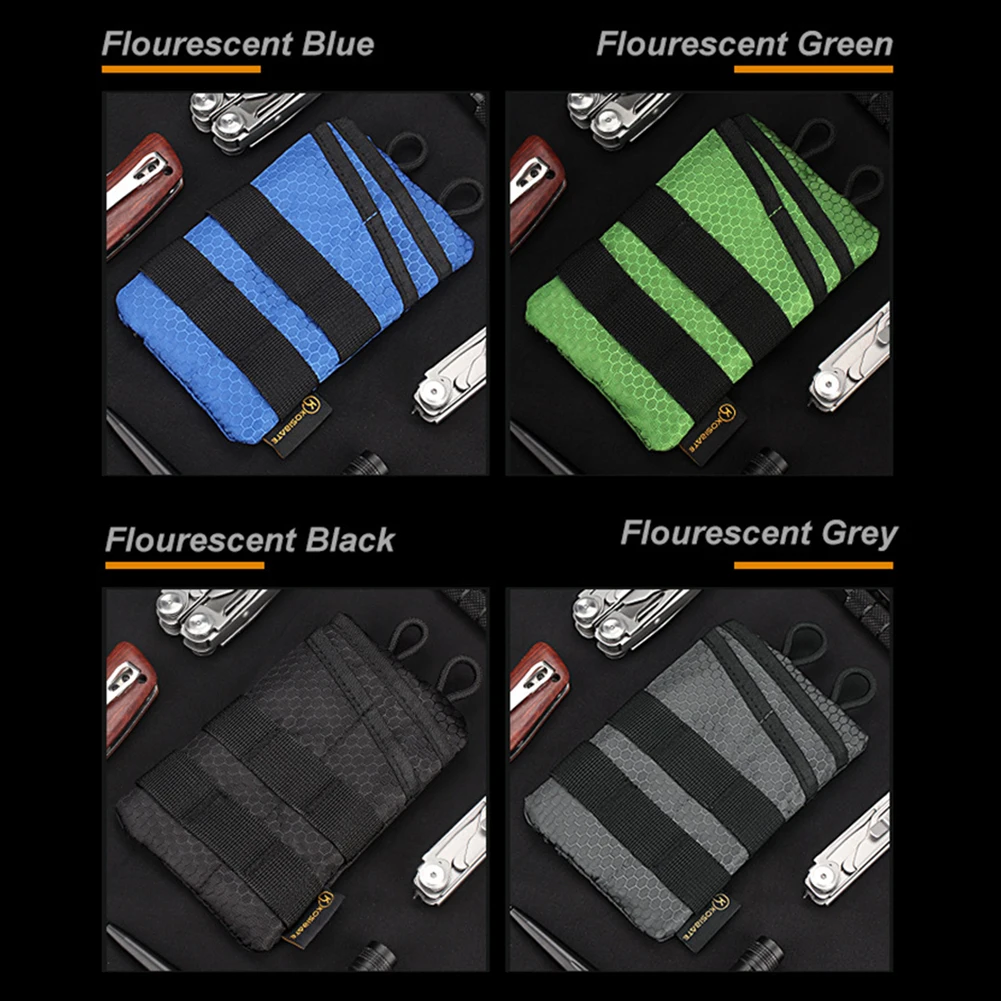 Lightweight EDC Mini Tool Pouch Oxford Small Tool Storage EDC Pouch Foldable Wear Resistant Organizer for Camping Hiking Sports