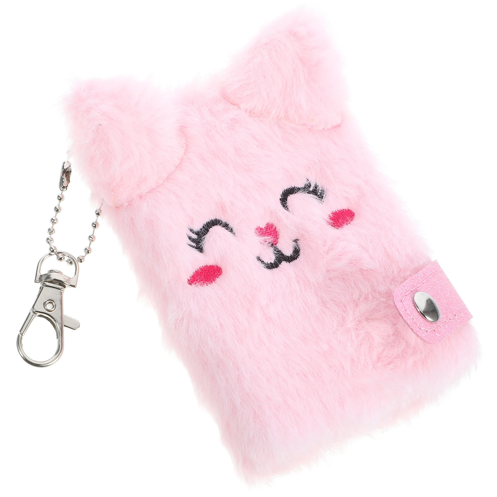 Plush Notebook Kawaii Plush Cover Journal Hairy Girl Daily Use Diary Pink Travel Fluffy Notepads Notebook With Keychain