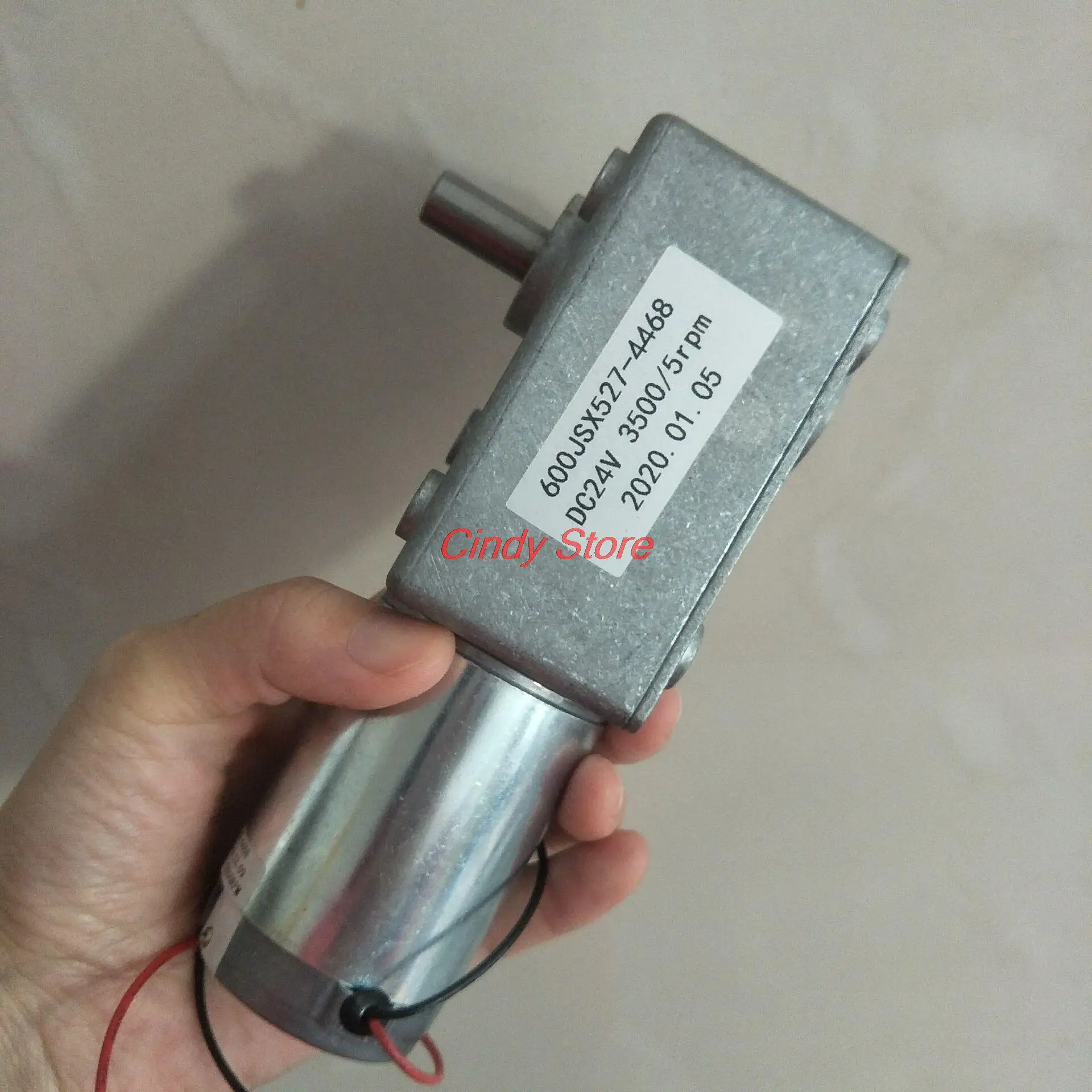 600JSX-4468 7144 Square Turbo-Worm Gear Reduce Box Self-Lock 12V 24V Motor High Torque Speed 1/5/10/15/30/60/100RPM Single Shaft