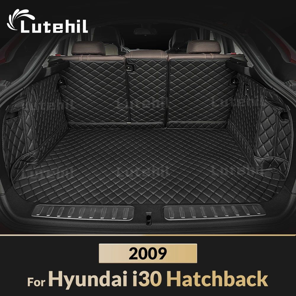 For Hyundai i30 Hatchback 2009 Auto Full Coverage Trunk Mat Lutehil Car Boot Cover Pad Cargo Liner Interior Accessories