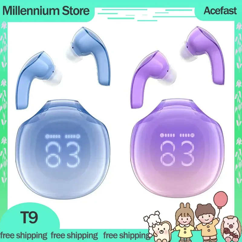 

Acefast T9 Wireless Earbuds Transparent Tws Bluetooth Earphones Colorful Noise Reduction Earphone Waterproof Outdoor Headphones