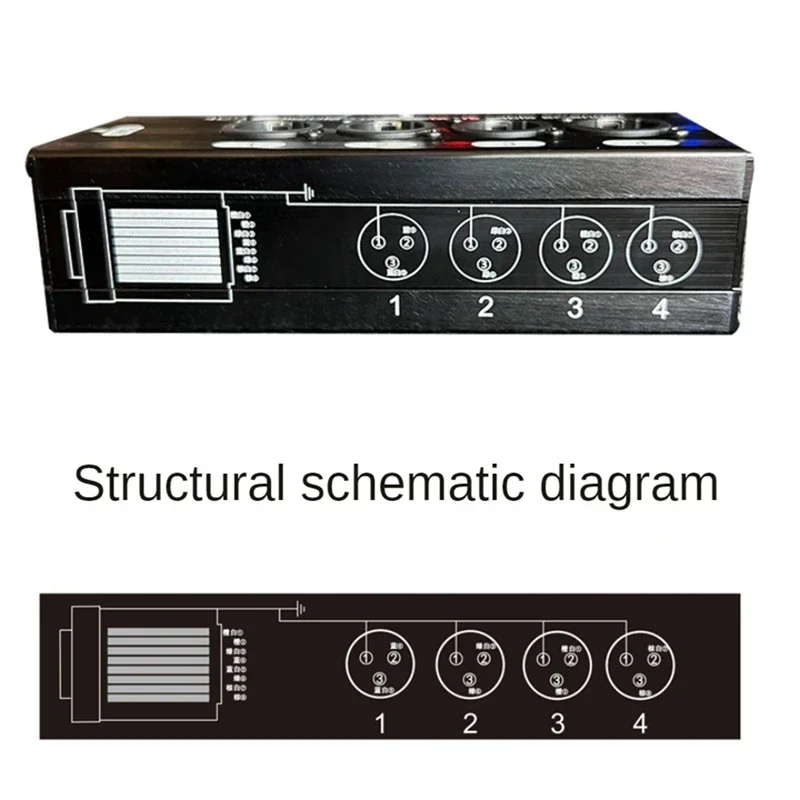 Extensor de sinal de rede 4 cabo de rede digital de conversão de luz XLR para caixa de transmissão de áudio e vídeo de distribuição de sinal analógico