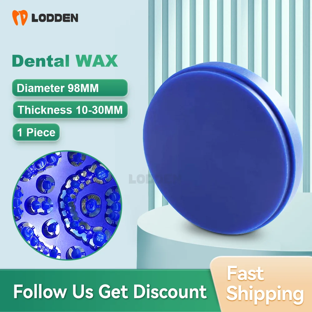 LODDEN Dental Lab WAX Dics Block 98mm*10-30mm for CAD CAM Wax Disk Dental Dentist Denture Materials Wax Shore D Dentist Material