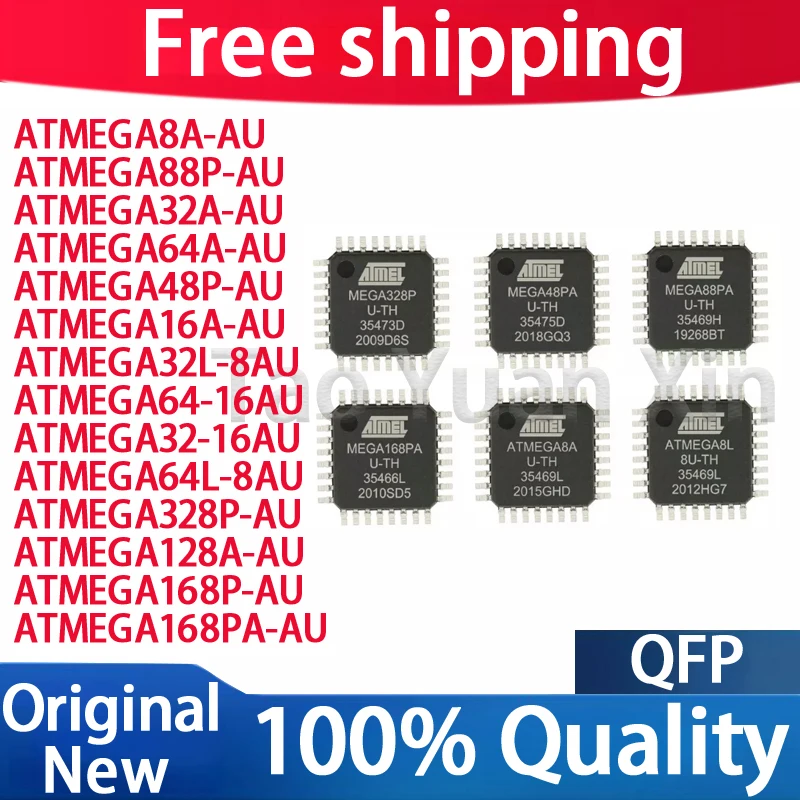 100% New ATMEGA328P-AU 88P-AU 32A-AU 64A-AU 128A-AU 168P-AU 8A-AU 32L-8AU 64-16AU 48P-AU 16A-AU 32-16AU 64L-8AU 168PA-AU QFP