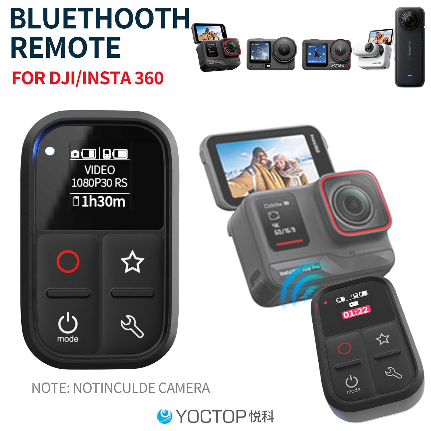 

Аксессуары для контроллера DJI Action6/5 Pro, Bluetooth-пульт дистанционного управления для спортивных камер DJI, совместимый с Action/4 Osmo360.