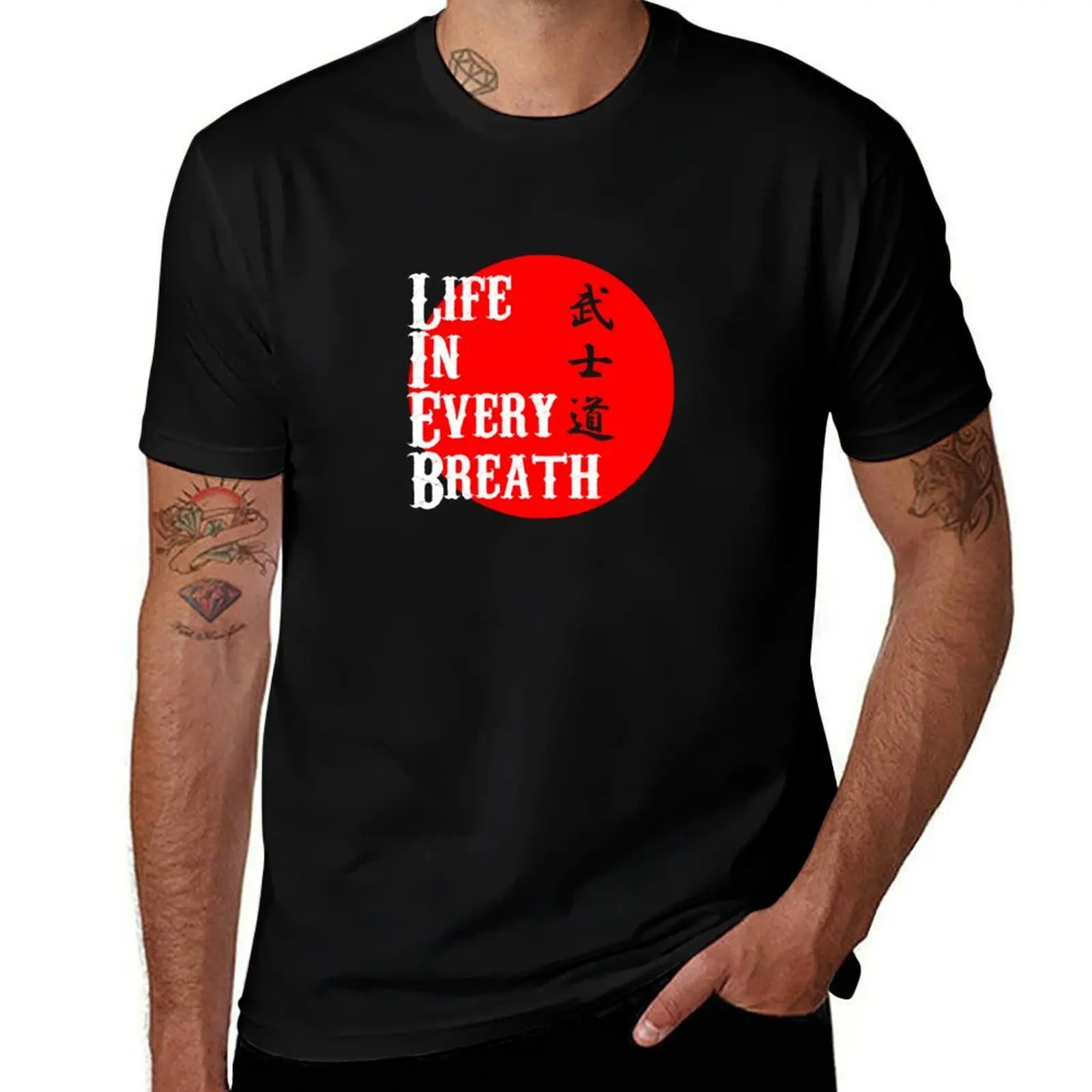 Life in Every Breath T-Shirt Non-Shrink Basic Cotton T-Shirt