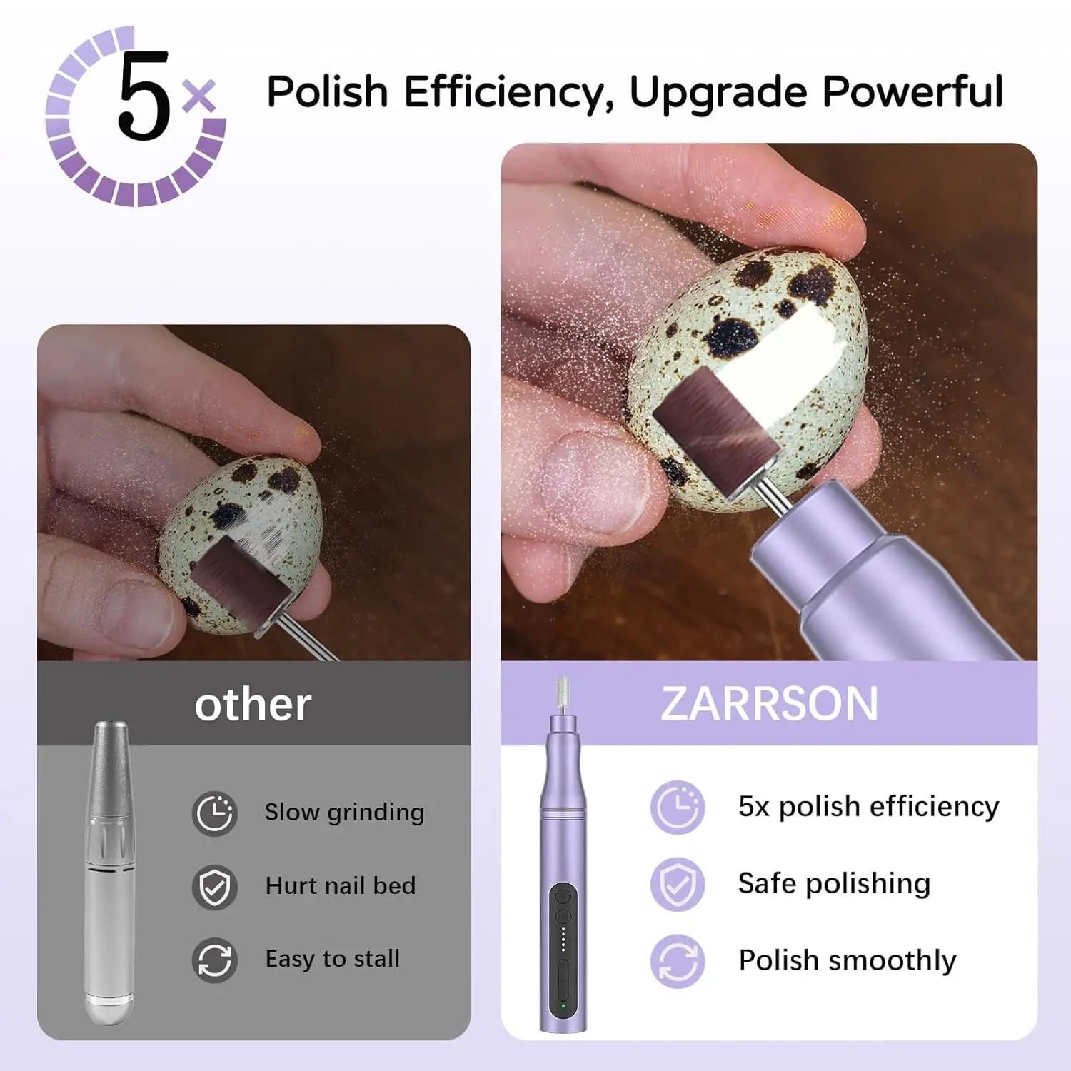 Elektrische nagelboorset, draadloze elektrische nagelvijlset oplaadbaar, draagbare nagelboormachine met 5 snelheden voor dikke nagel teennagel