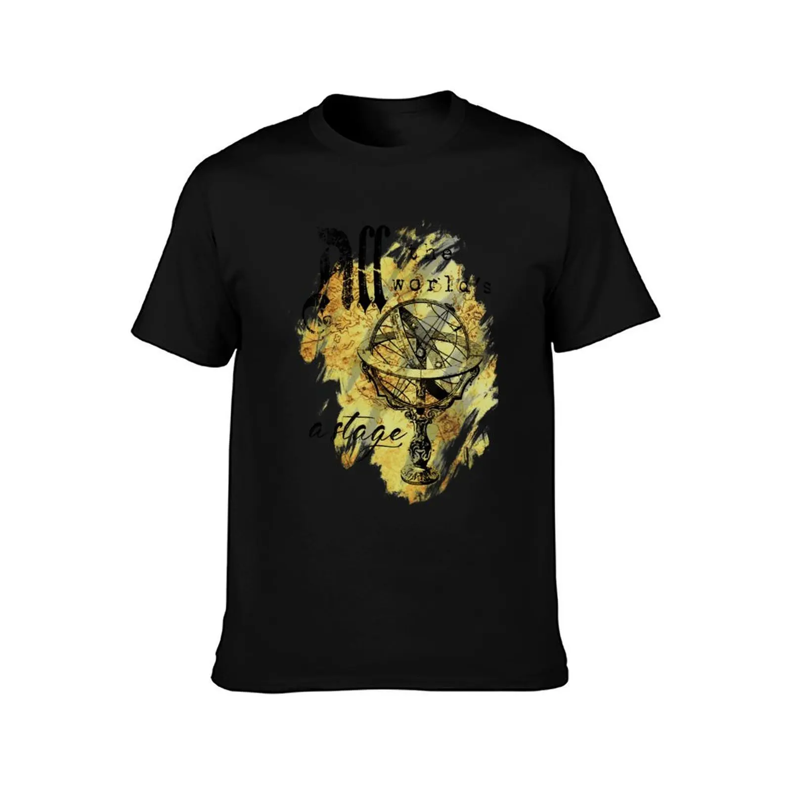 All The World’s A Stage Shakespeare Quote T-Shirt, Summer Casual Cotton Tee, Oversized Streetwear Tops, Vintage Graphic Print