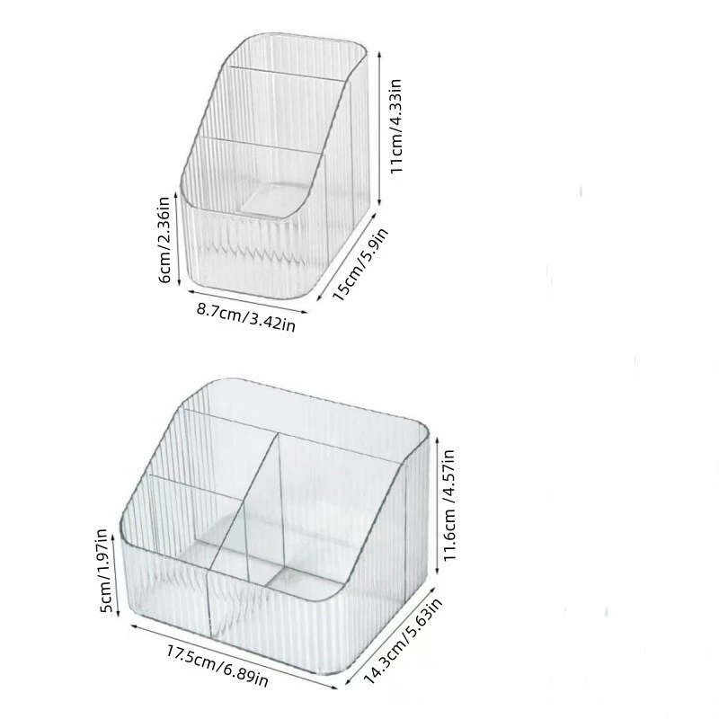1Pc/ Light Luxury Transparent Cosmetic Storage Box with Desktop Compartment Design, Rectangular Plastic Storage Without Lid