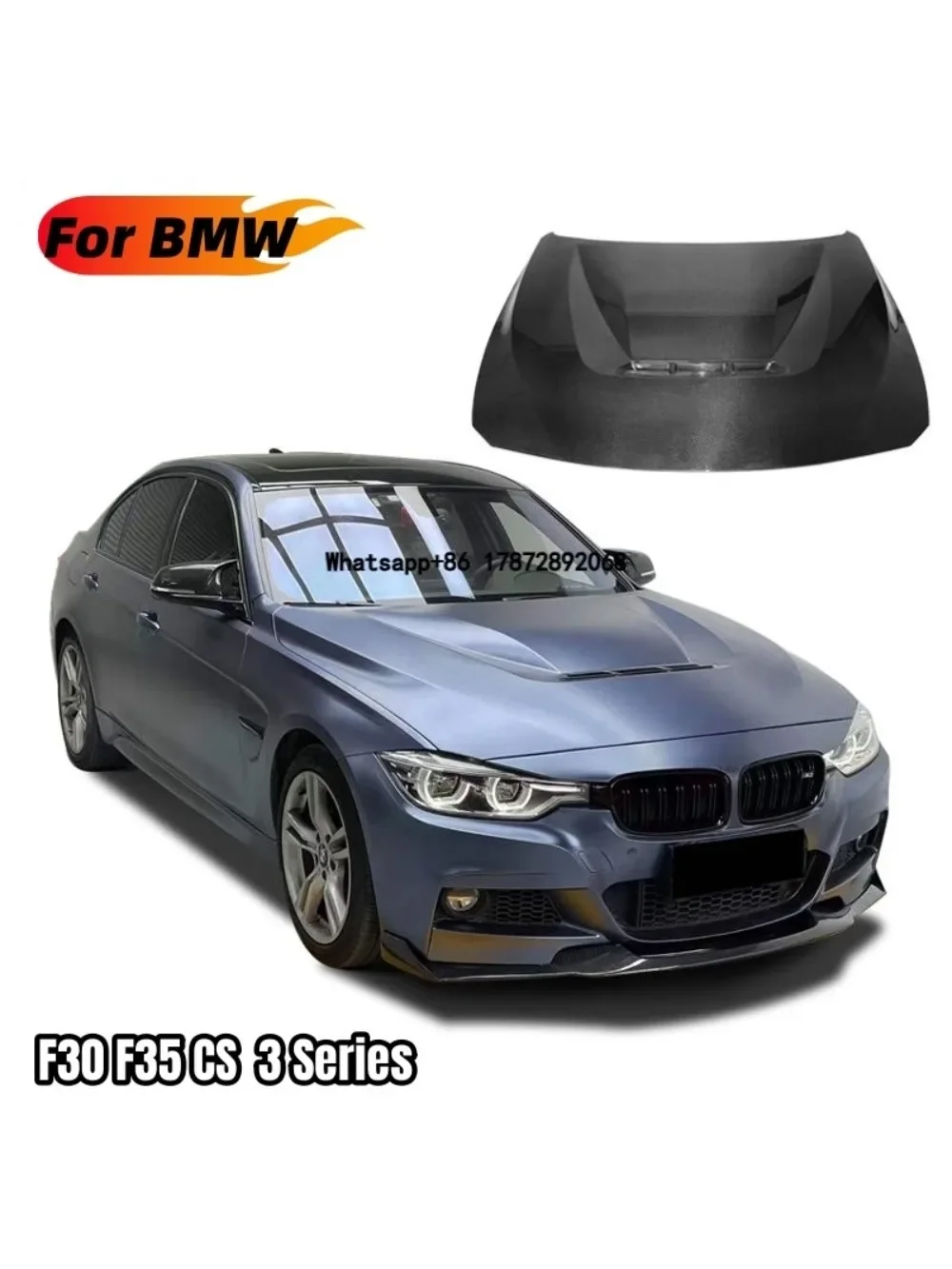 

Carbon Hood for F30 F35 CS Style 3 Series 2013-2019 Engine Cover Carbon Fiber Bonnet Cover