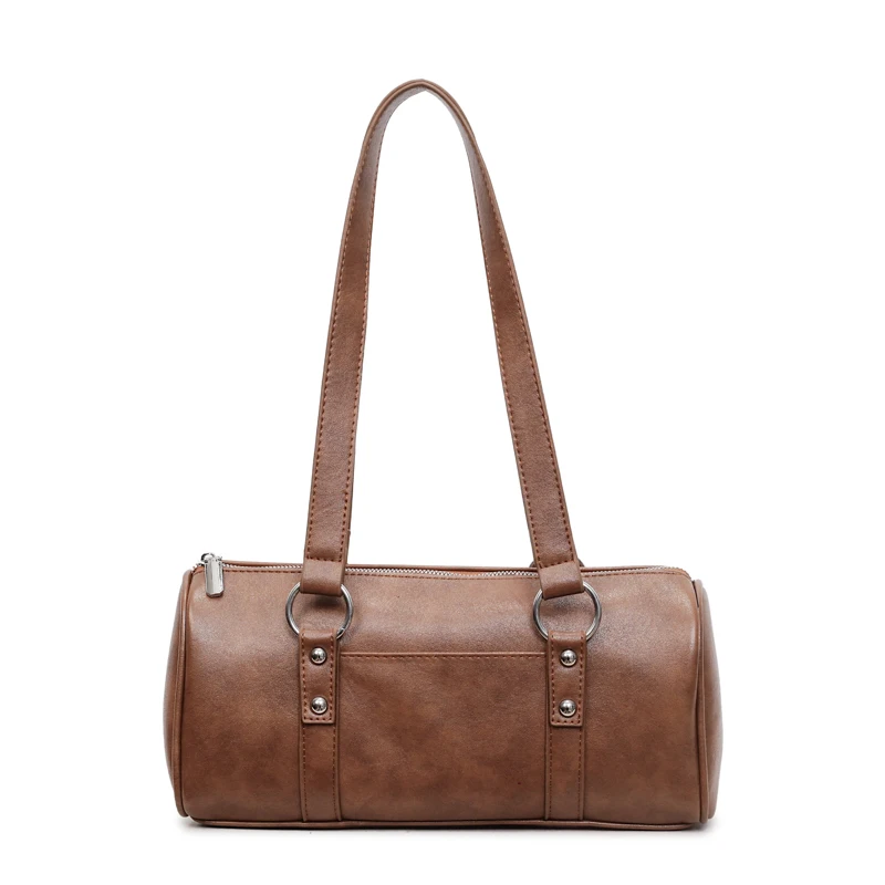 

Retro Solid Color Women's PU Leather Pillow Shoulder Bag 2026 New Trend Simple Underarm Bag for Daily Use Handbags and Purses