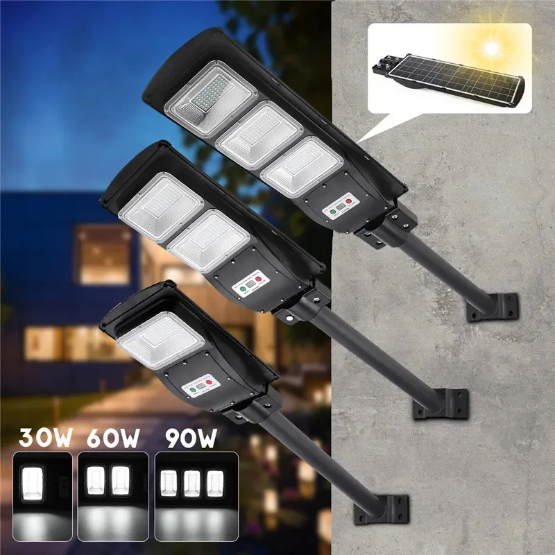 90W LED Solar Street Lights Wall Lamp Light Radar InductionTiming Lamp Outdoor Waterproof Security Lamp for Garden Yard