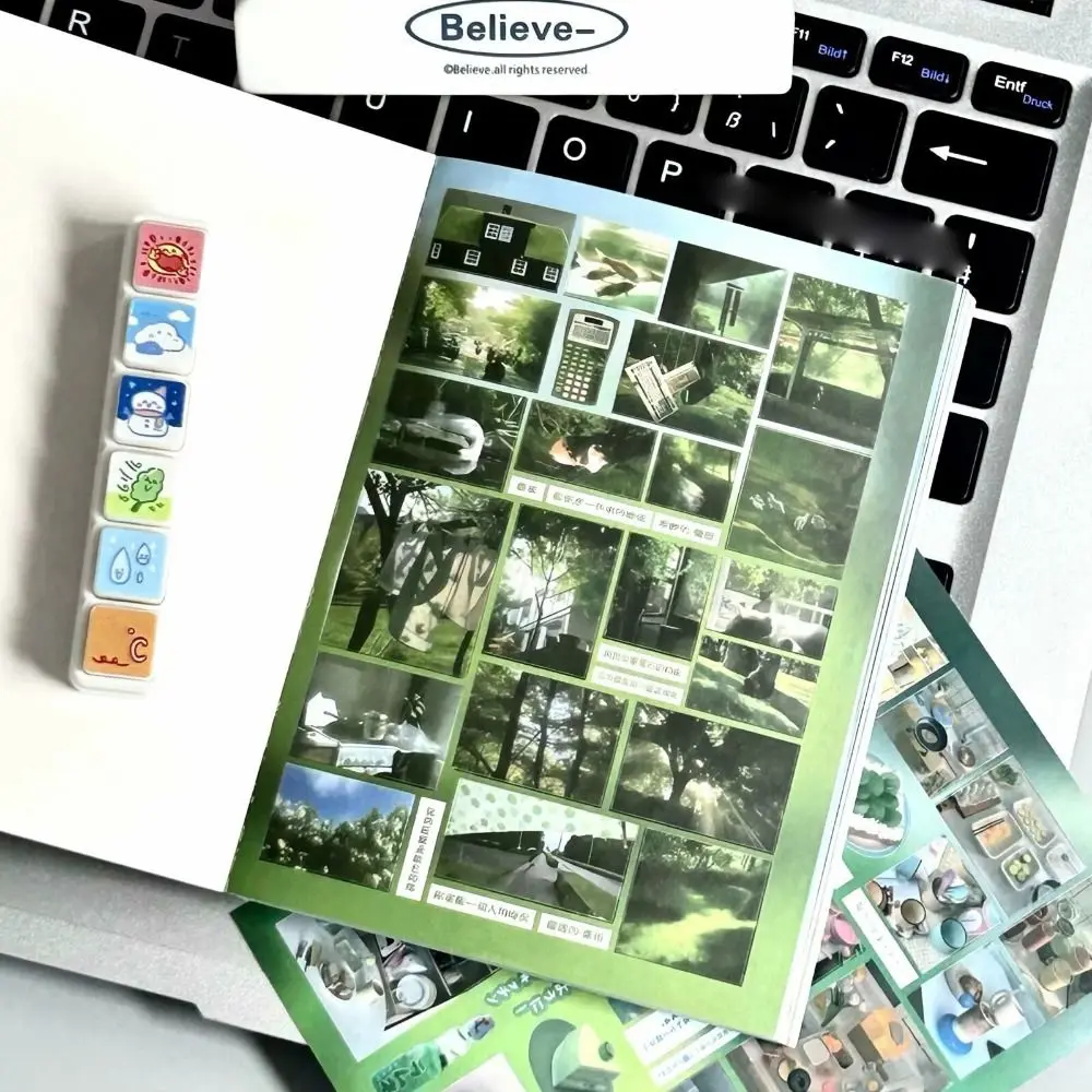 New 24 Pages Y2K Stickers Book Cute Design Retro Style Scrapbooking Stickers Kawaii Removable Decorative Stickers