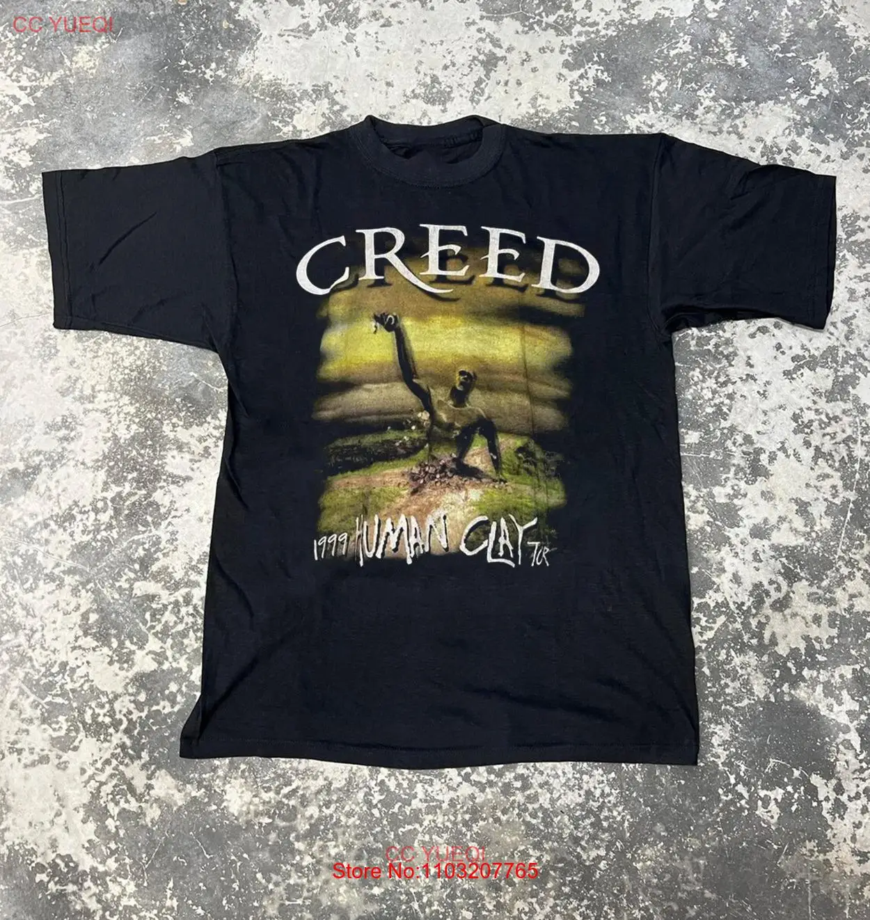 Летняя хлопковая футболка унисекс Creed Band с изображением глины человека, полный размер, AL243