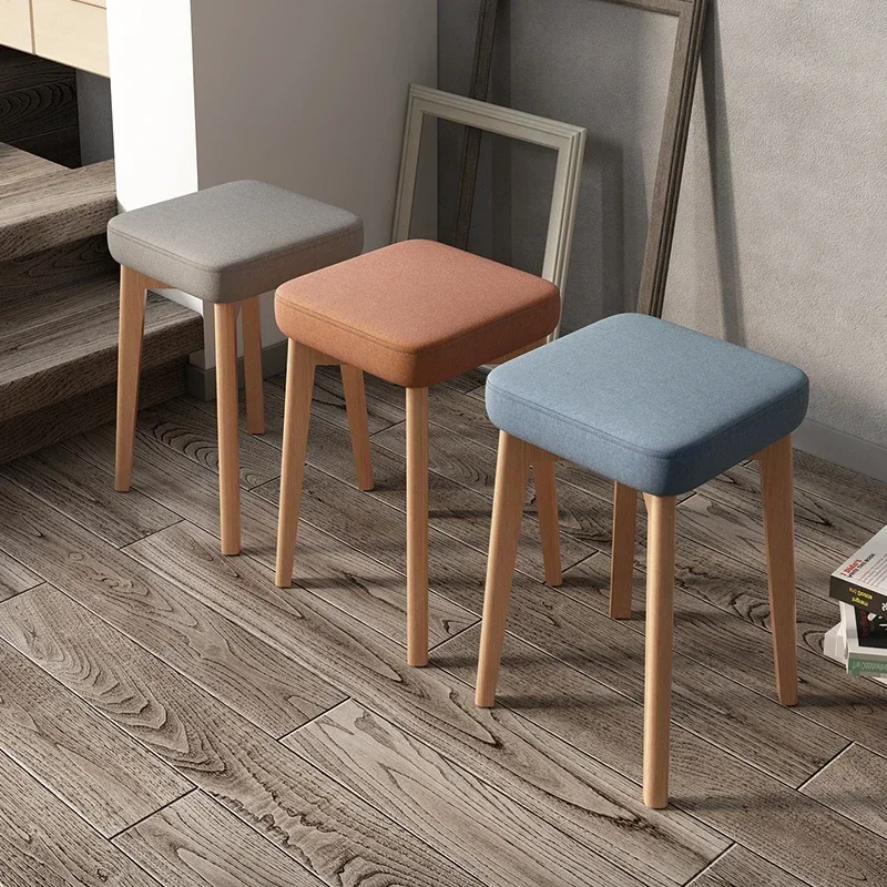 Stool, Living Room, Solid Wood, Household Bench, Low Stool, Simple Table Stool, Folding Small Square Stool,