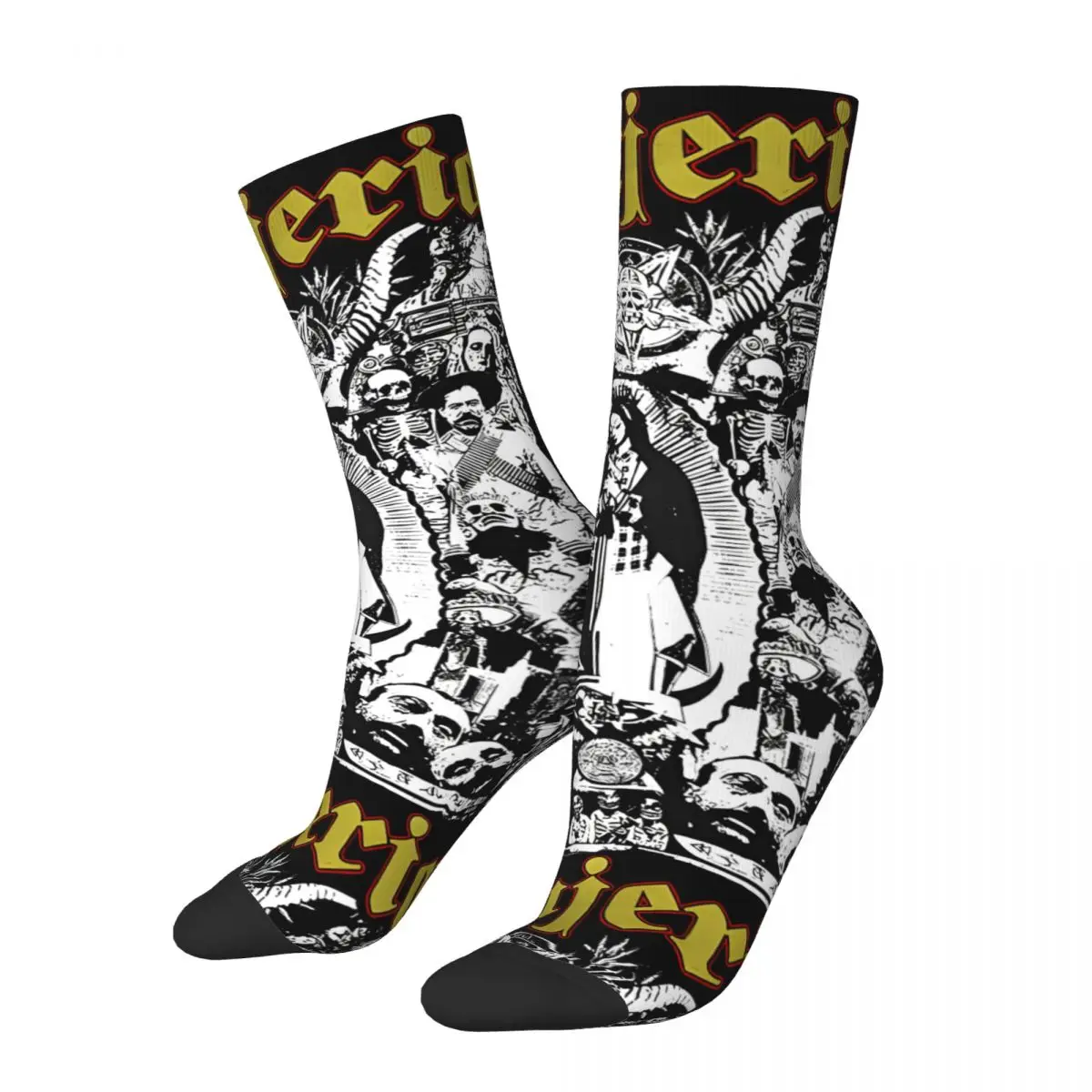 Funny Crazy Sock for Men Impressive Hip Hop Vintage Brujeria Happy Quality Pattern Printed Boys Crew compression Sock Casual