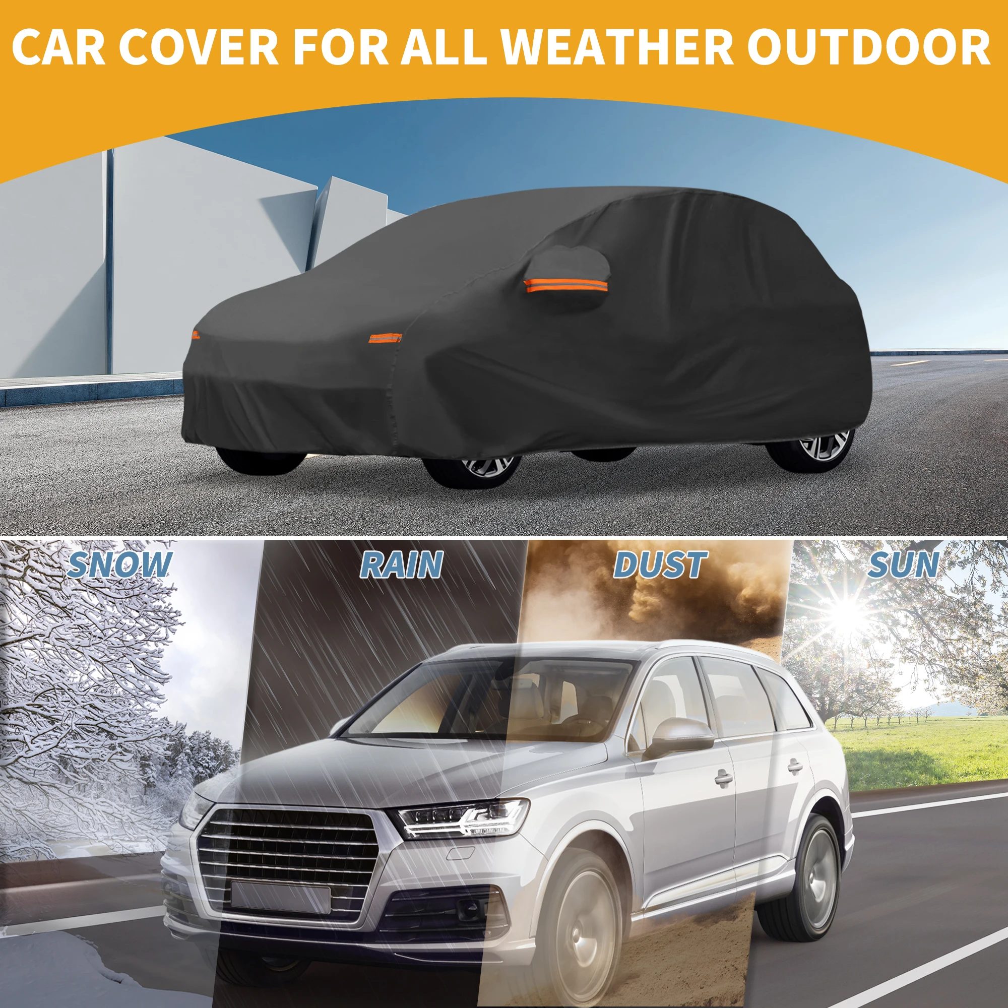 

Автомобильный чехол Uxcell, водонепроницаемый, всепогодный, для Peugeot 208, черный 190T-Pu с молнией