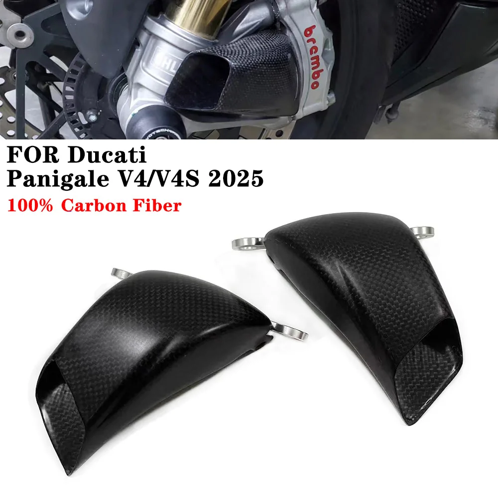 Für DUCATI Panigale V4 / V4S 2025 3K Carbonfaser Motorrad Vorderrad-Bremsluftkanal Bremssattel-Kühlerabdeckung