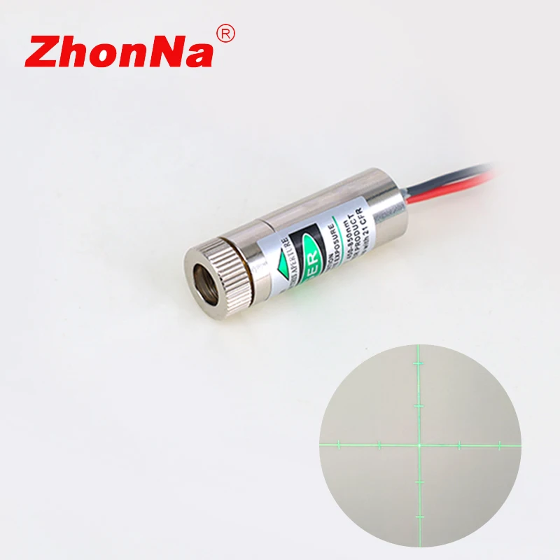 WithScaleCrossLine Laser Module520nm Green Head Glass Lens Focusable Adjustable DiodeLndustrial Diameter12mmOptical Lnstruments