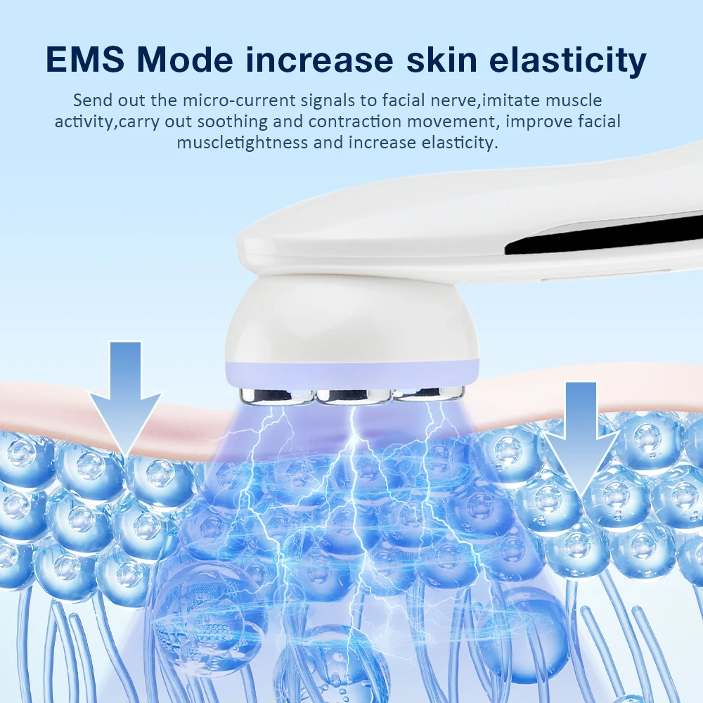 RF EMS Beauty Device Microcurrent Radio Frequency 5 Colors Light Therapy IPL Skin Rejuvenation Face Lift Facial Massager