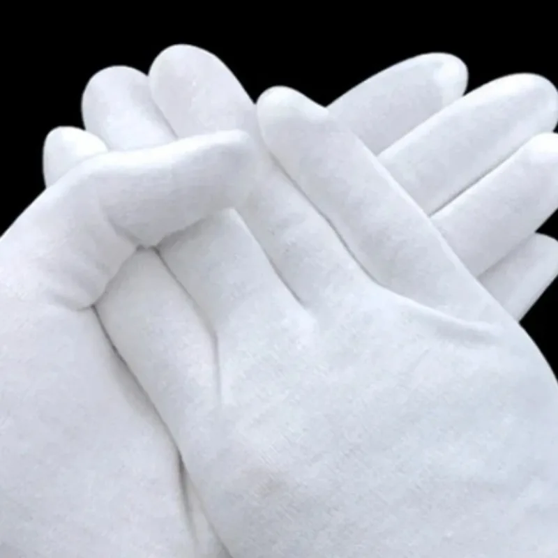 Gants de travail extensibles en coton blanc pour hommes et femmes, outils de livres ménagers, haute qualité, vente en gros, 5/9 paires