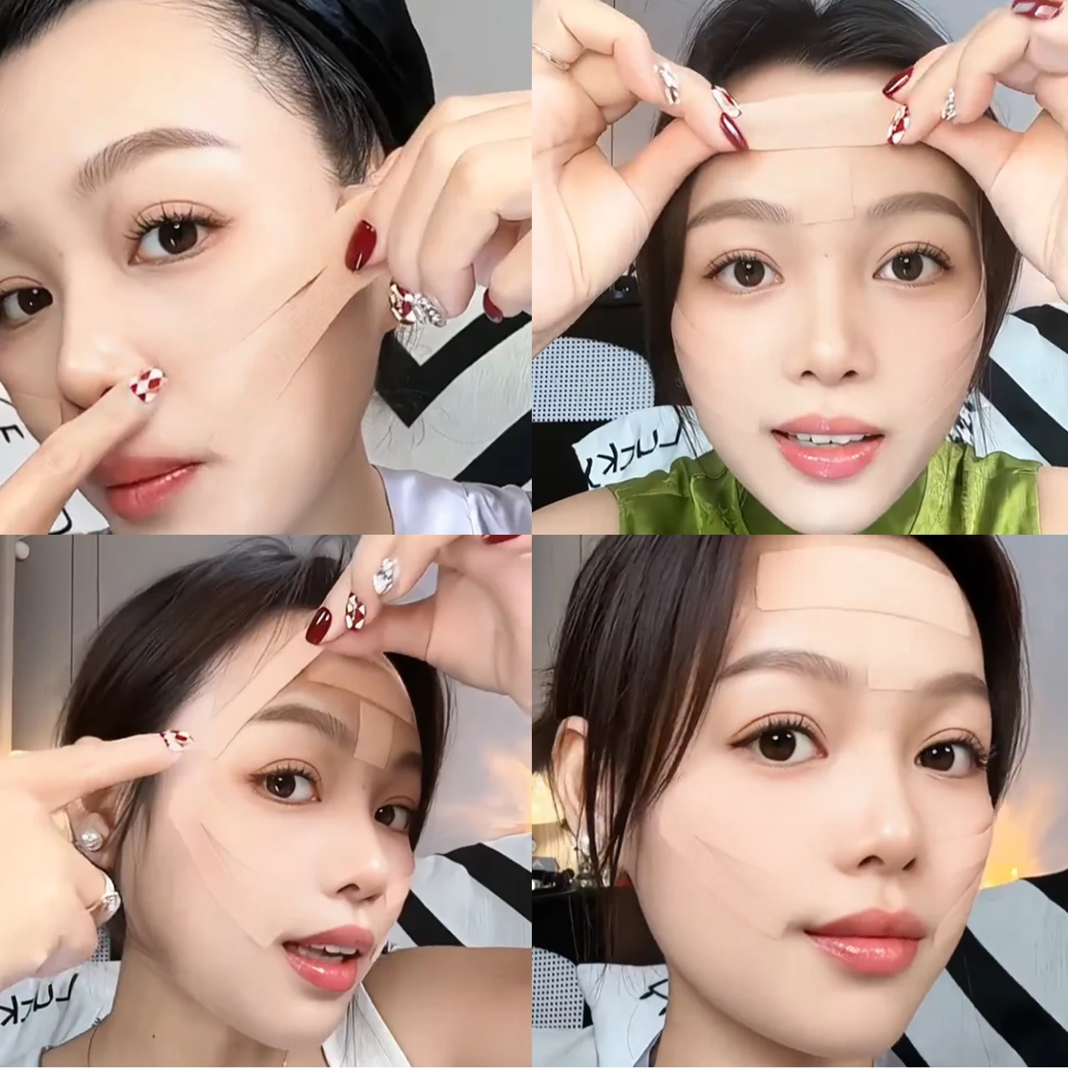 1/5 ม้วน Face V Line คอตาเทปยก Breathable ลดริ้วรอยบนใบหน้ารองรับผ้าพันแผลยืดหยุ่น Facial Skin Care TOOL