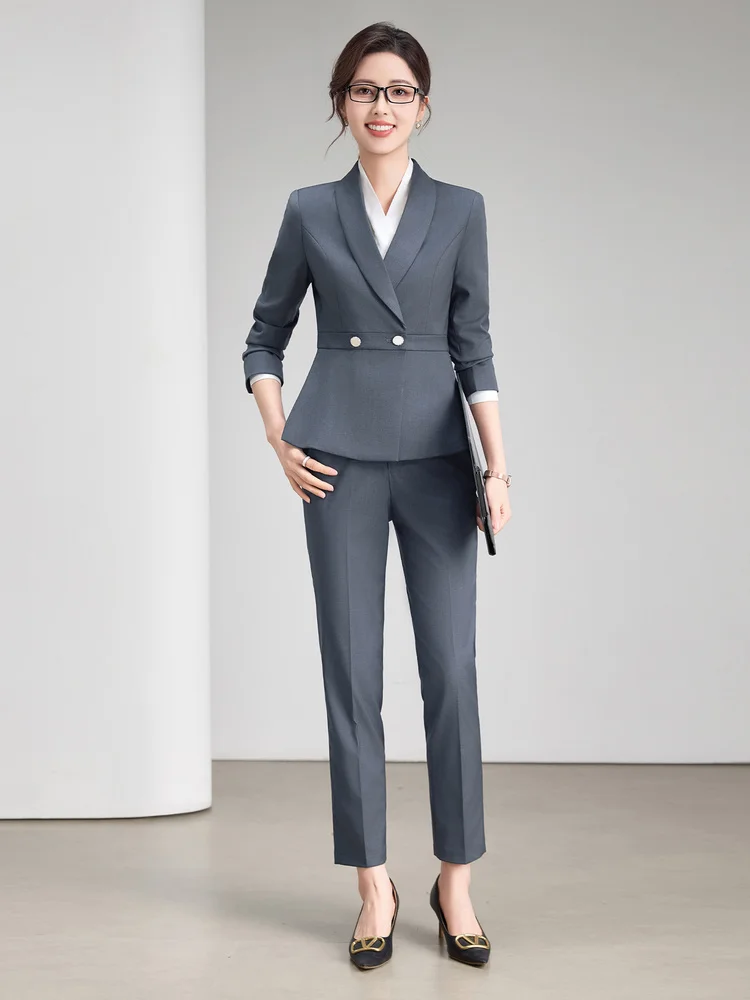 Alyssa High-Quality Women's Two-Piece Suit Elegant Blazer And Pants Set Professional Fashionable Unique Personality Attractivene