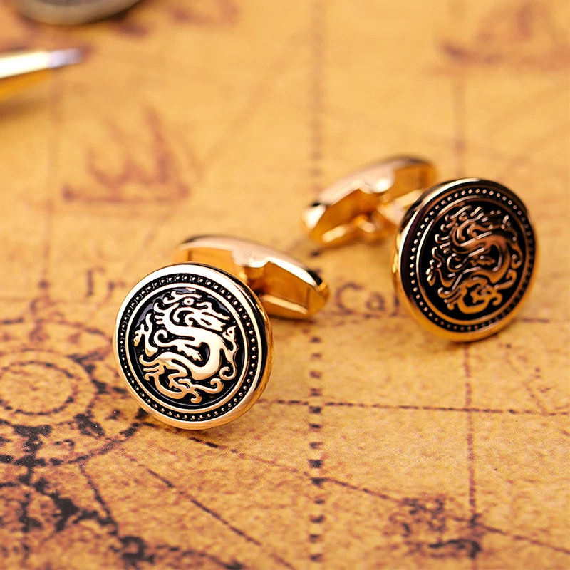 KFLK Jewelry French shirt cufflink for mens Brand Chinese Dragon Cuff link Luxury Wedding Button High Quality
