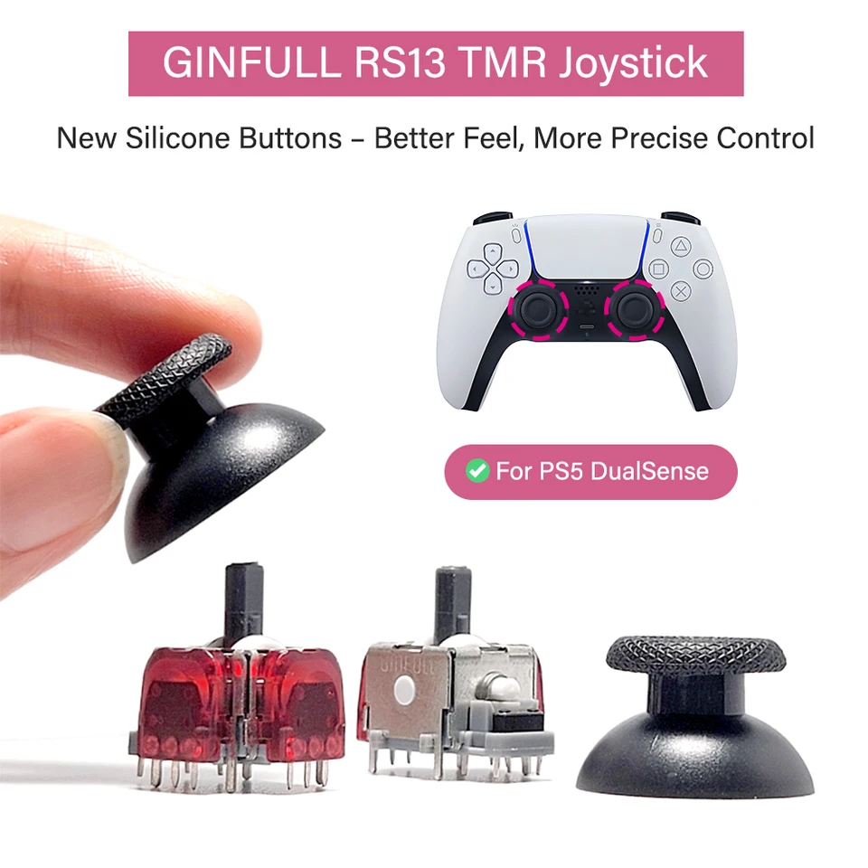 GinFull RS13 Angle TMR Electromagnetic Joystick for PS5 3rd Gen