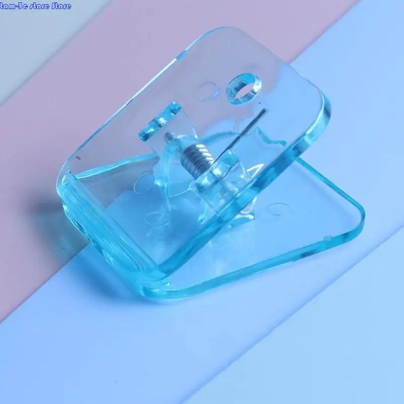 

D0UA 100Pcs Clear Clip File Paper Clamps for Craft Bag Photo Drawing Board Square Colored Paper Clip for Kitchen Office