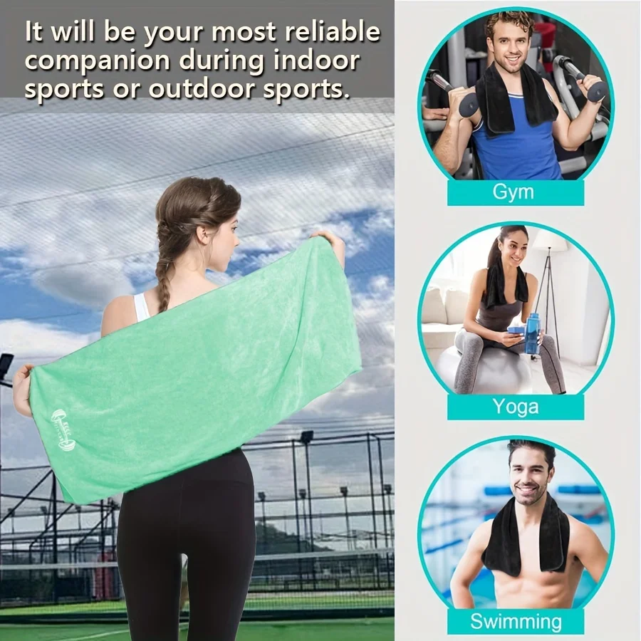 1-pcs Microfibre Travel Sport Towel, Sport Fitness Sweat Towel, Suitable for Camping Gym Beach Bath Yoga Swimming