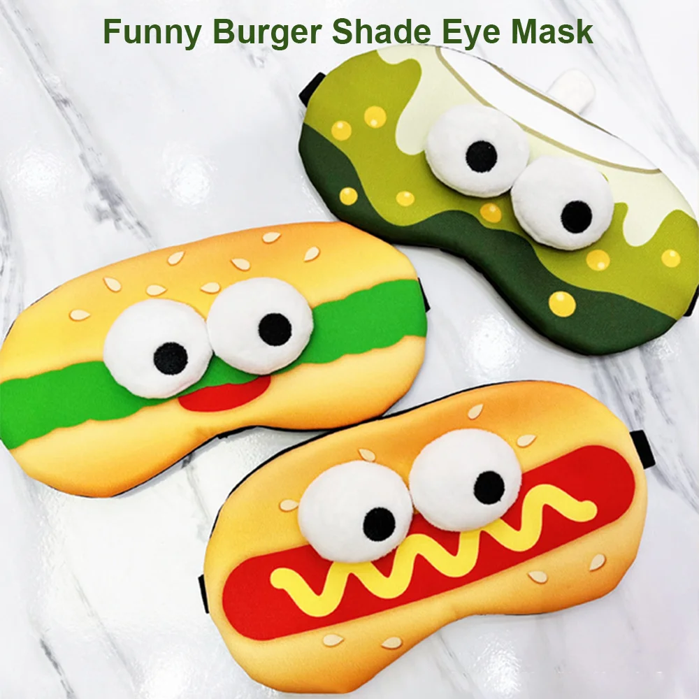 

Cute Burger Shade Eye Mask Fashion Colorful Eye Patches 1PC Travel Lightproof Sleep Eye Covers for Boy Girls to Sleep Well