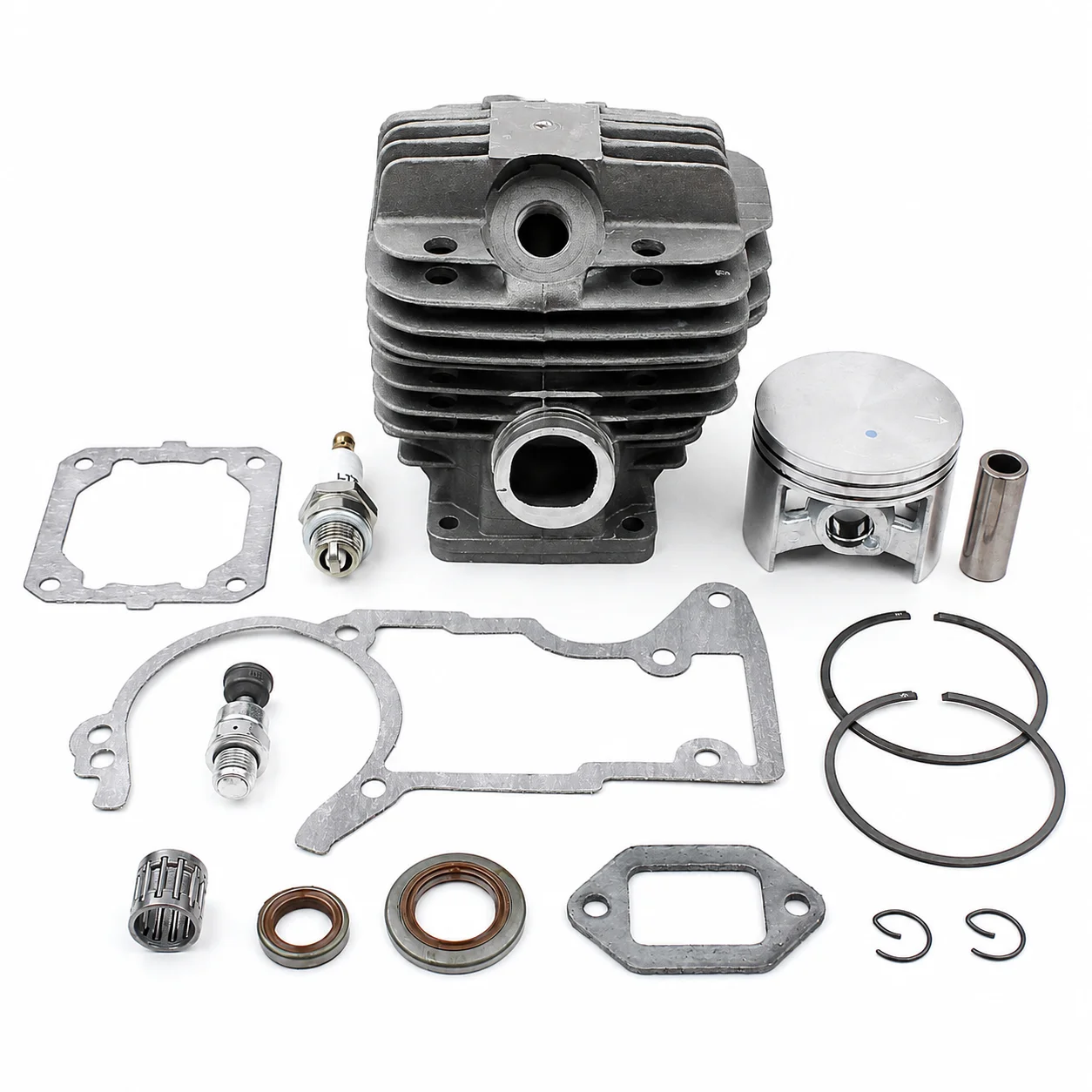 52mm Cylinder Piston Kit with Oil Seal Needle Bearing For Stihl MS440 044 Replaces 1128 020 1217 9640 003 1972 Spark Plug Parts