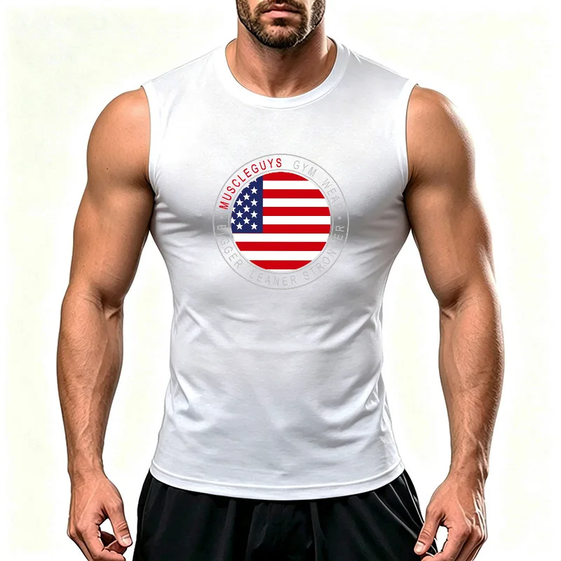 Men's Lightweight Running Vests Quick Dry Sleeveless Athletic Tank Top Breathable Gym Shirt For Jogging Fitness Sports Solid