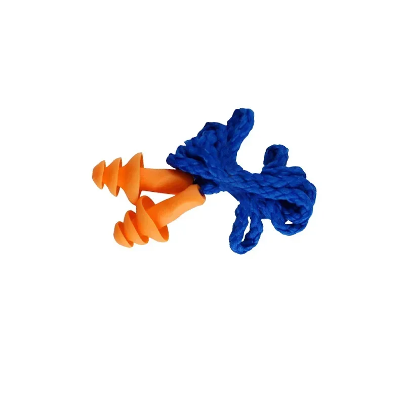 Soft Silicone Corded Reusable Ear Plug Protector, Safe Comfortable Earplugs Earmuff for Hearing Protection and Noise Reduction,