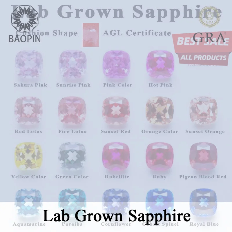 

NEW Lab Grown Sapphire Cushion Shape for DIY Jewelry Making The Main Materials of Rings and Necklaces Selectable AGL Certificate