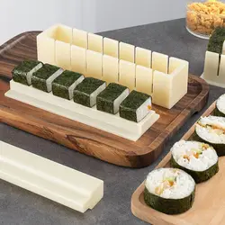 2/3pcs Sushi Maker Equipment Kit Plastic Kimbap Sushi Rolls Mold Round Square Heart-shaped Sushi Making Tools Cake Roll Mold