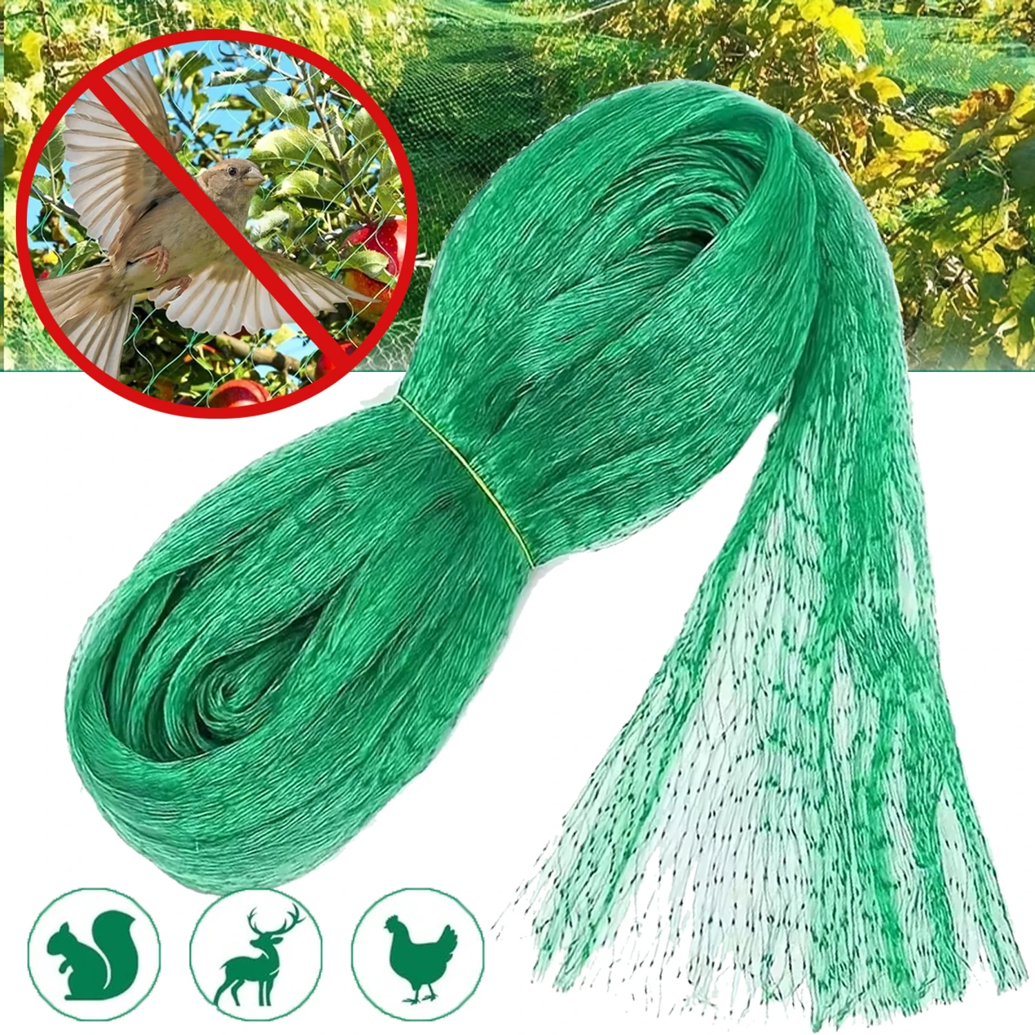 5/10/20M Garden Netting for Protect Plant Fruit Flower Tree Green Woven Mesh Stretch Fencing Durable Net Stop Bird Deer Animal