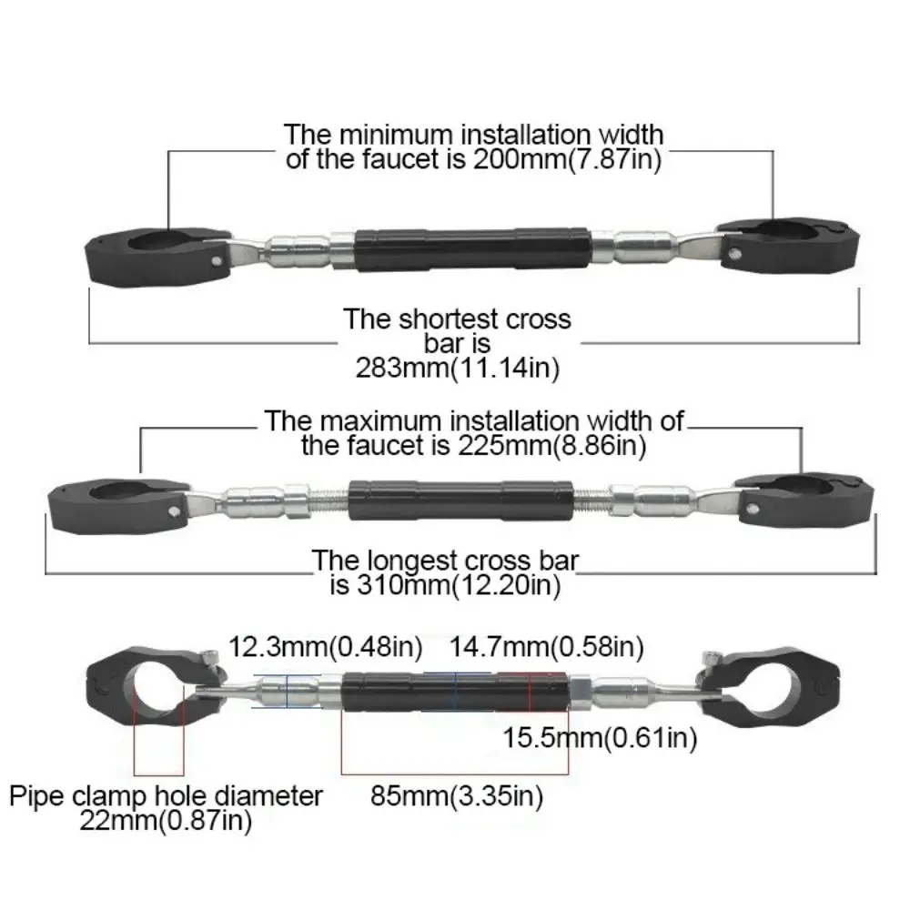 Barra de equilibrio ajustable para motocicleta, palanca de refuerzo, soporte de equilibrio de manillar de repuesto, manillar de aleación de aluminio extendido de 22mm