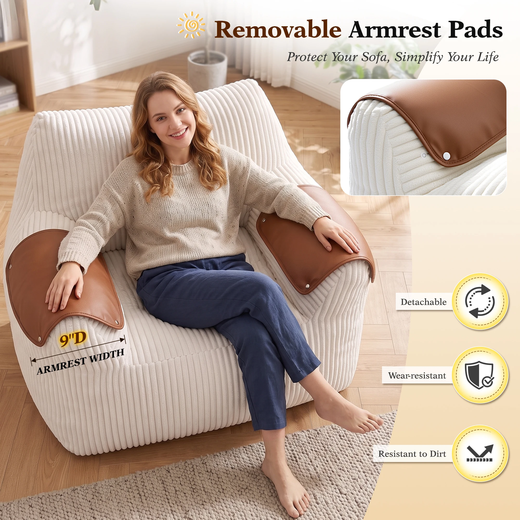Oversized Double Bean Bag Sofa 6