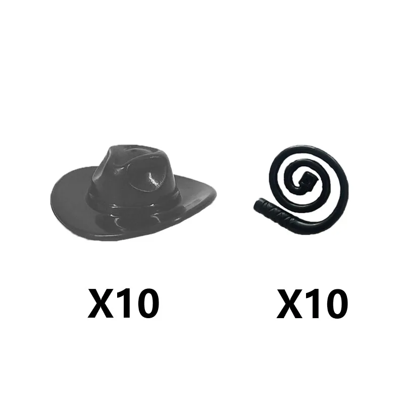 MOC Mittelalterliche Waffen Zubehör Bausteine Soldat Figur Cowboy Hut Jagd Gewehr Armbrust Speer Rüstung Helm Maske Ziegel Spielzeug