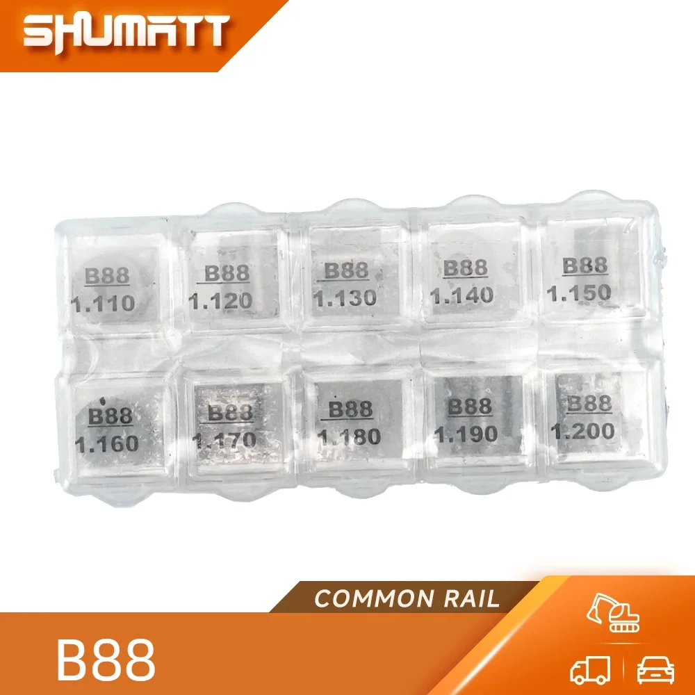 100PCS China Made New High Quality B88 Fuel Injector Nozzle Adjustment Shim G4 Series Dimensions 10.4x3.64mm Thickness 1.11–1.2