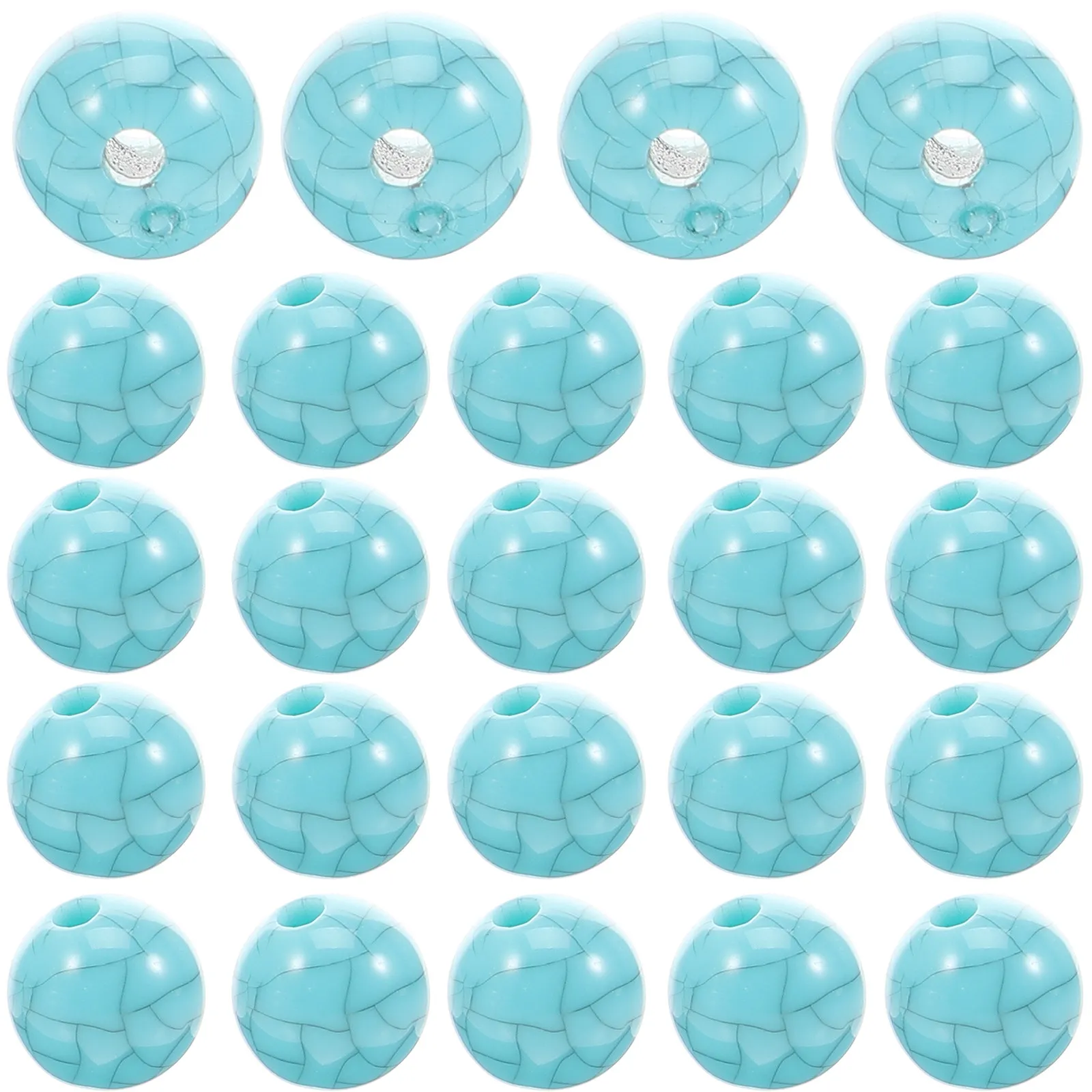 

100 шт. синих бирюзовых акриловых бусин для рукоделия, изготовления украшений, рассыпные бусины-разделители для ожерелий, браслетов, декора, бисероплетения